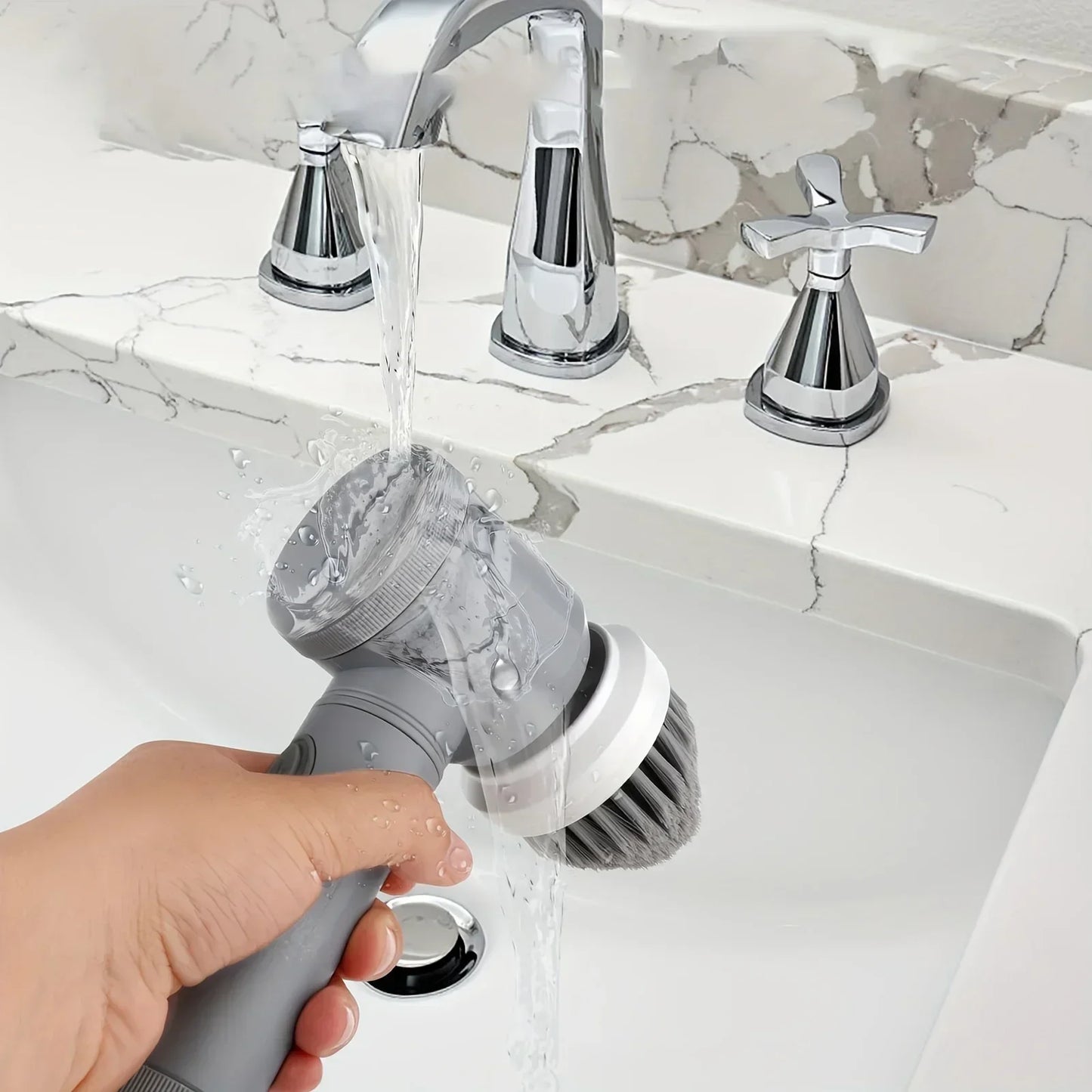 Cordless Spin Scrubber with 6 Replaceable Brush Heads